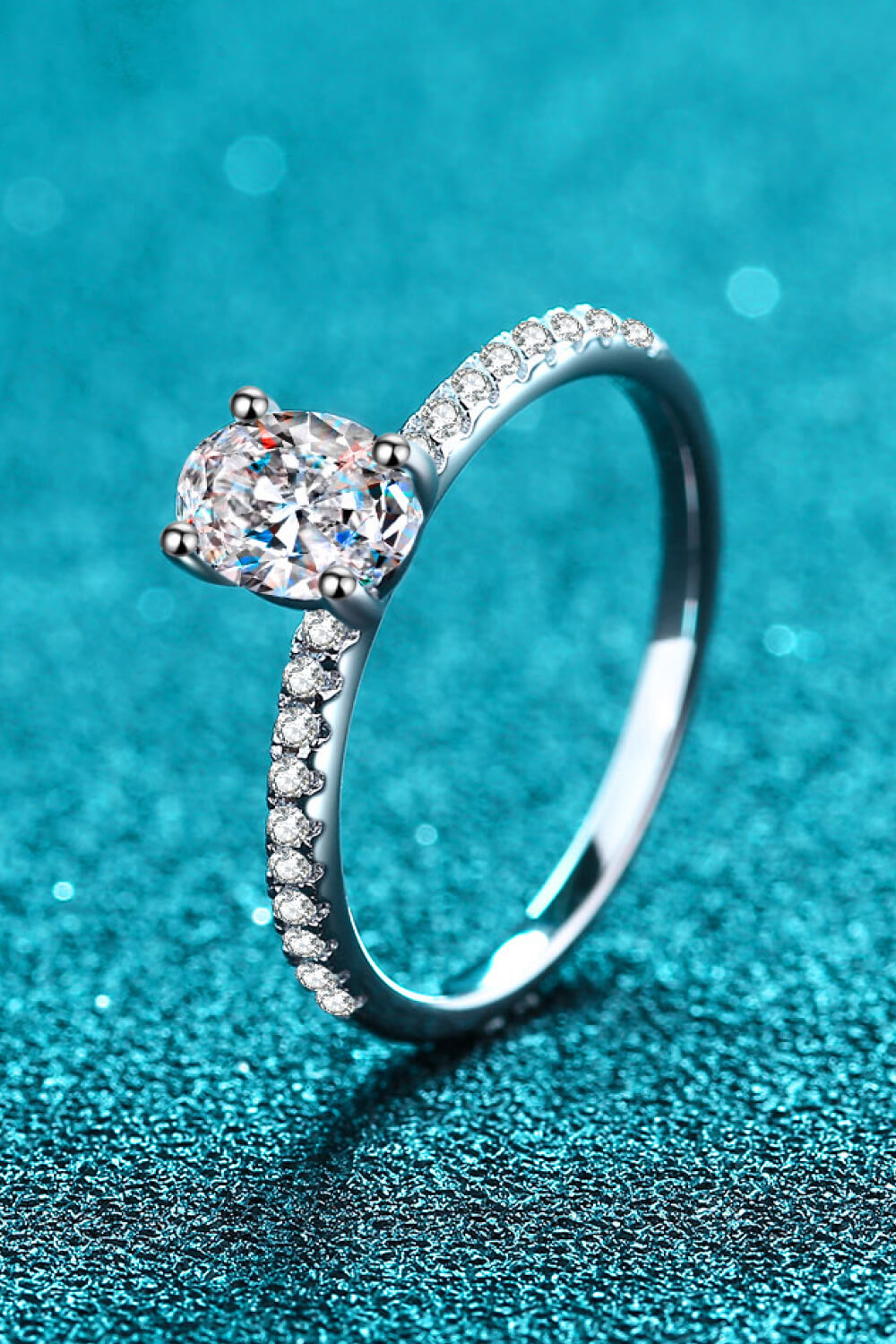 925 Sterling Silver Inlaid 1 Carat Moissanite Ring for Women