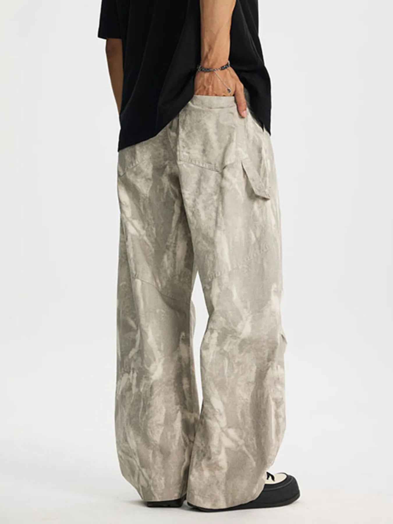 Relaxed Fit Cargo Pants Plus Size in Off-White for Men