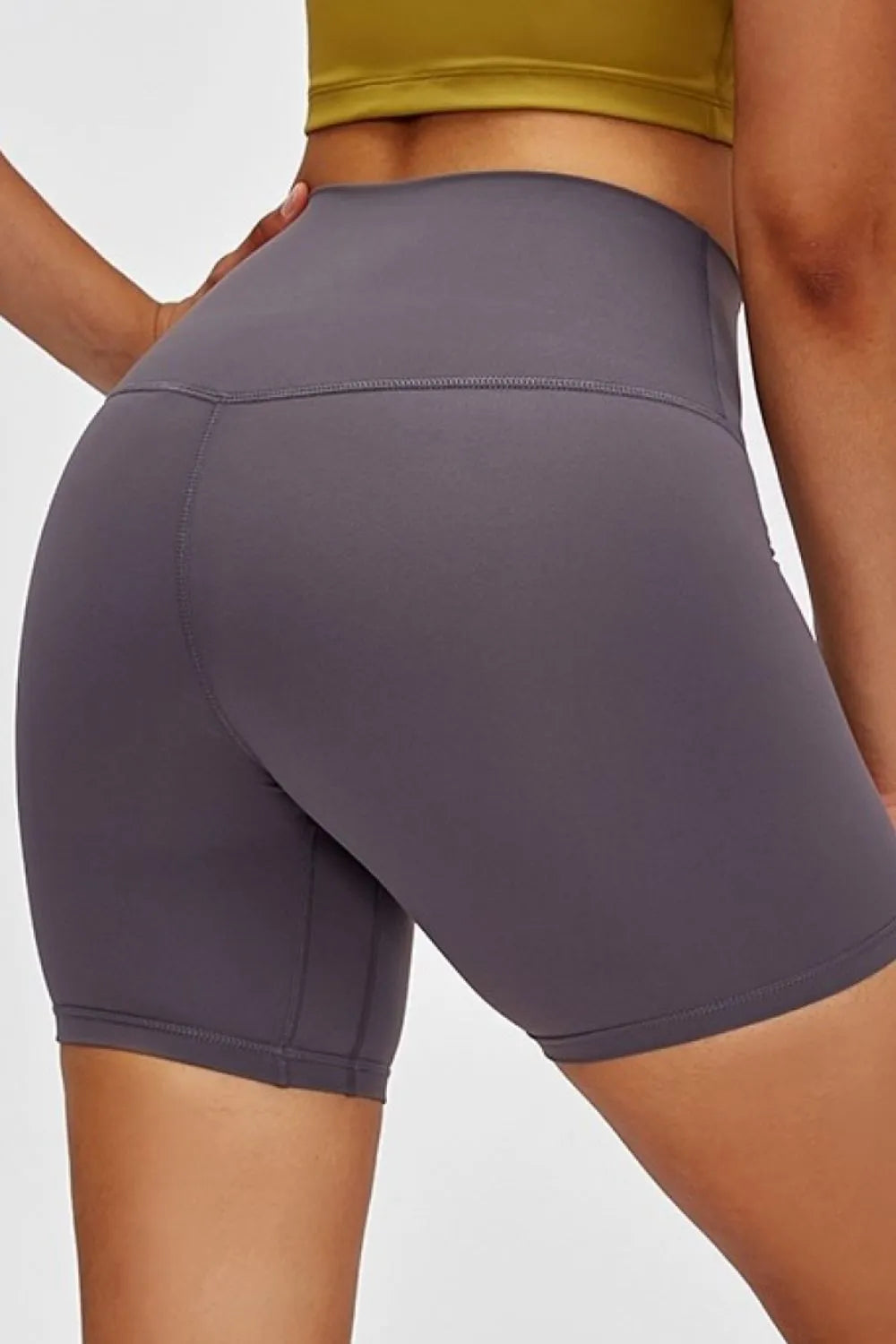 High Waist Training Shorts in Burgundy for Women