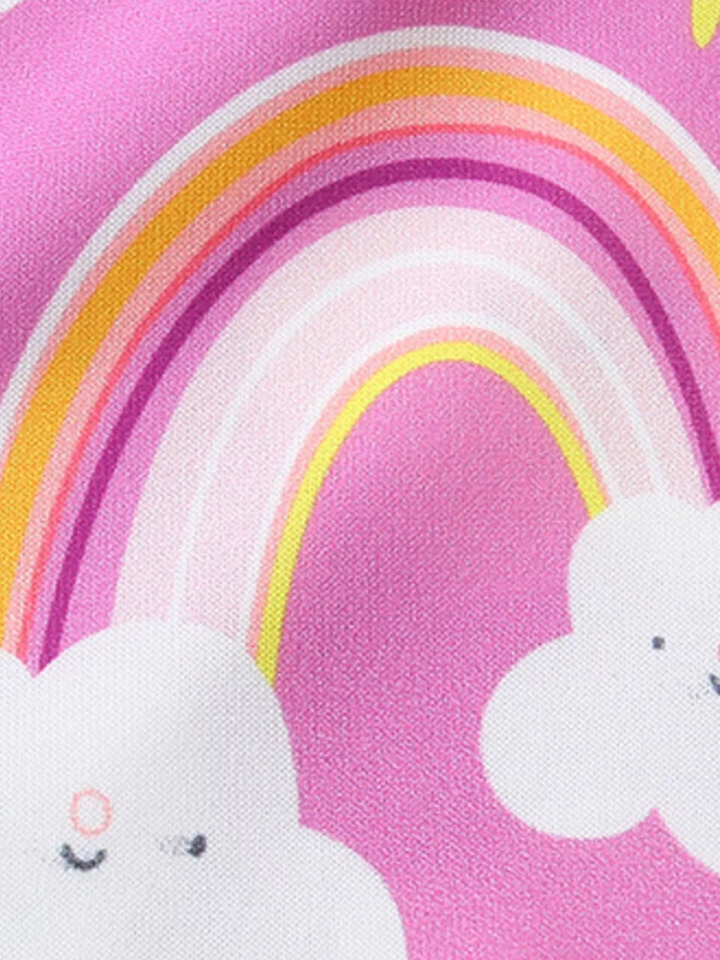 Rainbow Cloud Print Tee and Shorts Set in Multicolor for Girls
