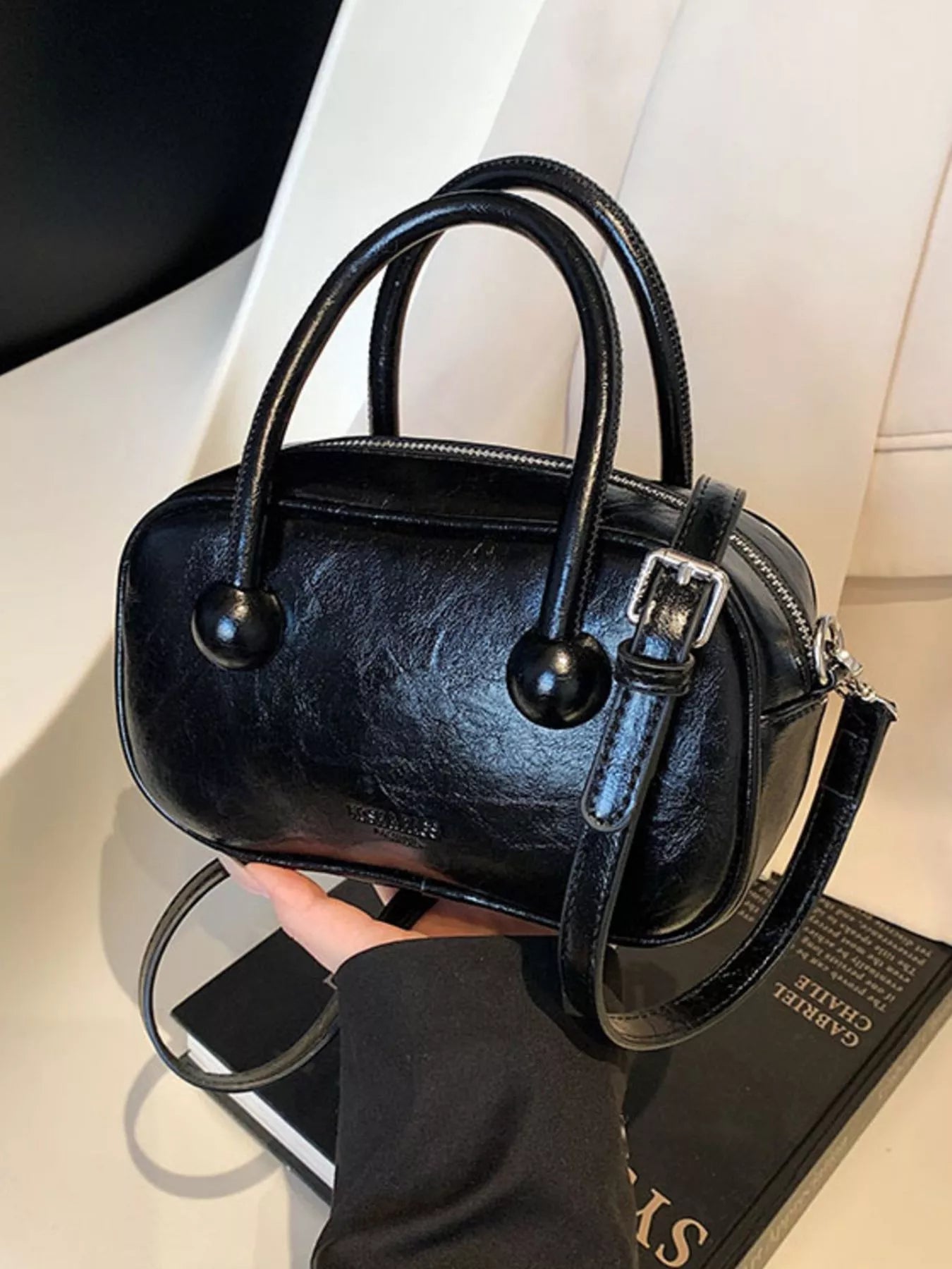 Top Handle Crossbody Bag in Black for Women