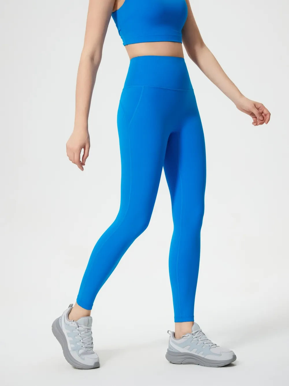 Wide Waistband Active Leggings in White for Women