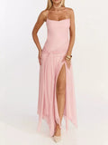 Slit Spaghetti Strap Dress in Pink for Women
