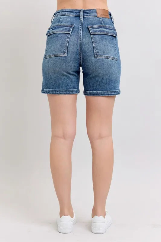 High Rise Denim Shorts Plus Size in Medium for Women