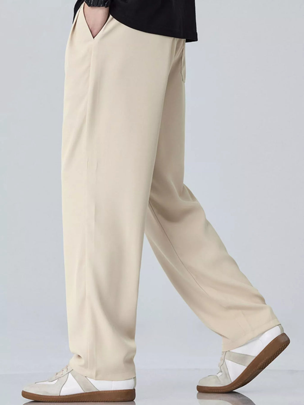 Wide Leg Pants in Dark Gray in Tan for Men