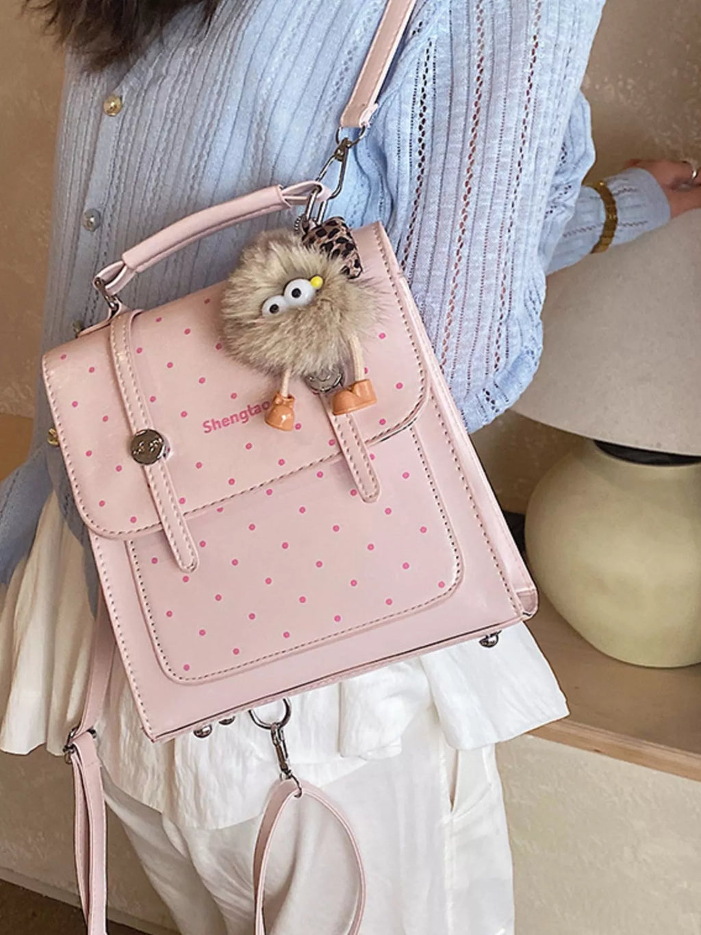 Polka Dot Backpack Bag for Women