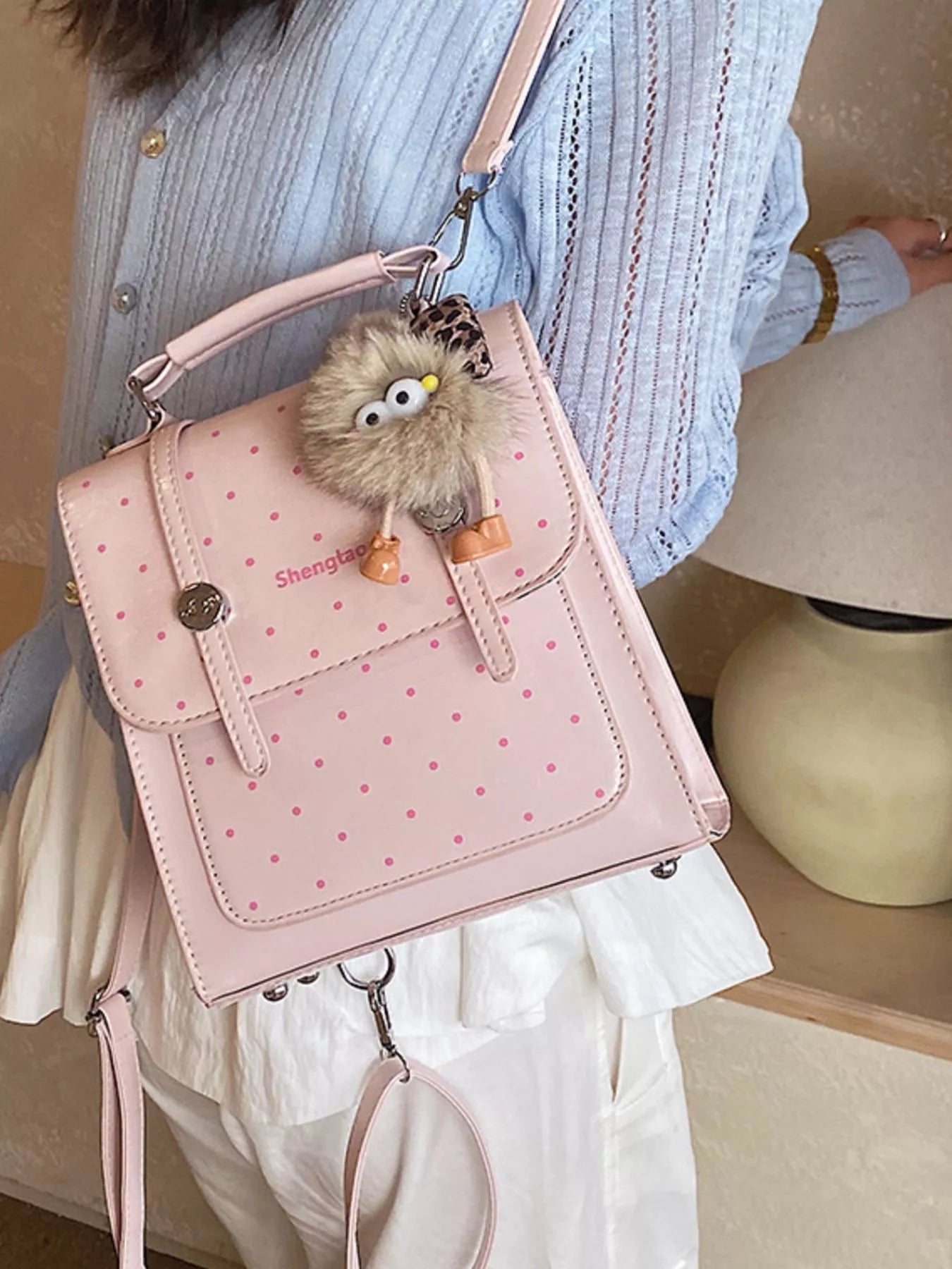 Polka Dot Backpack Bag for Women