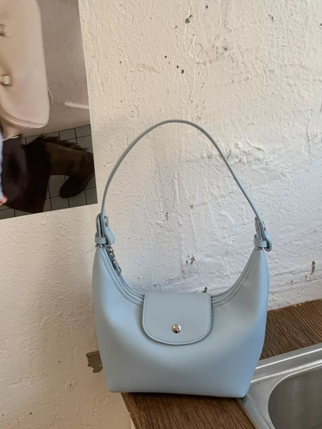 PU Leather Crescent Shoulder Bag for Women
