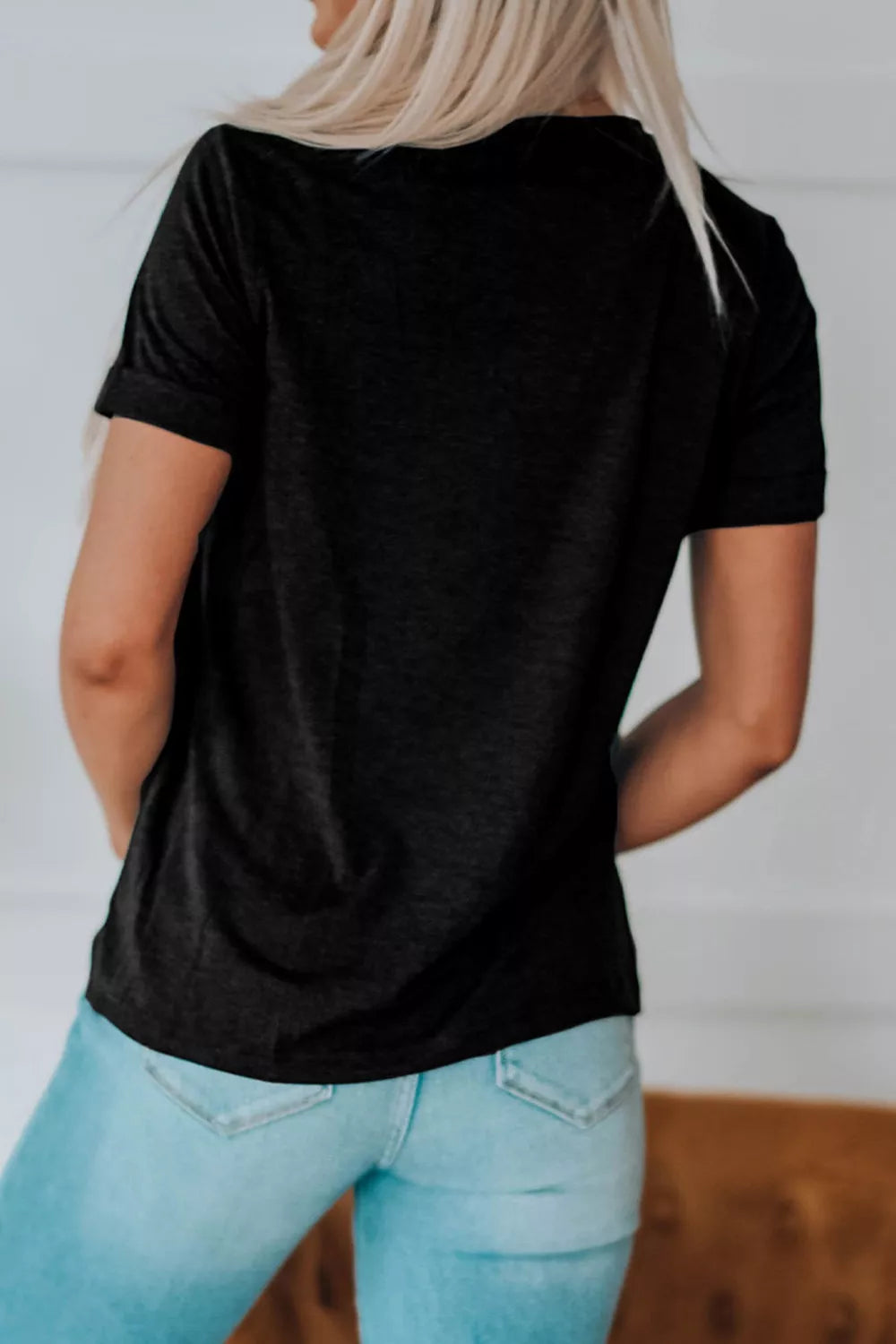 Leopard Basketball Graphic Crew Neck Tee for Women