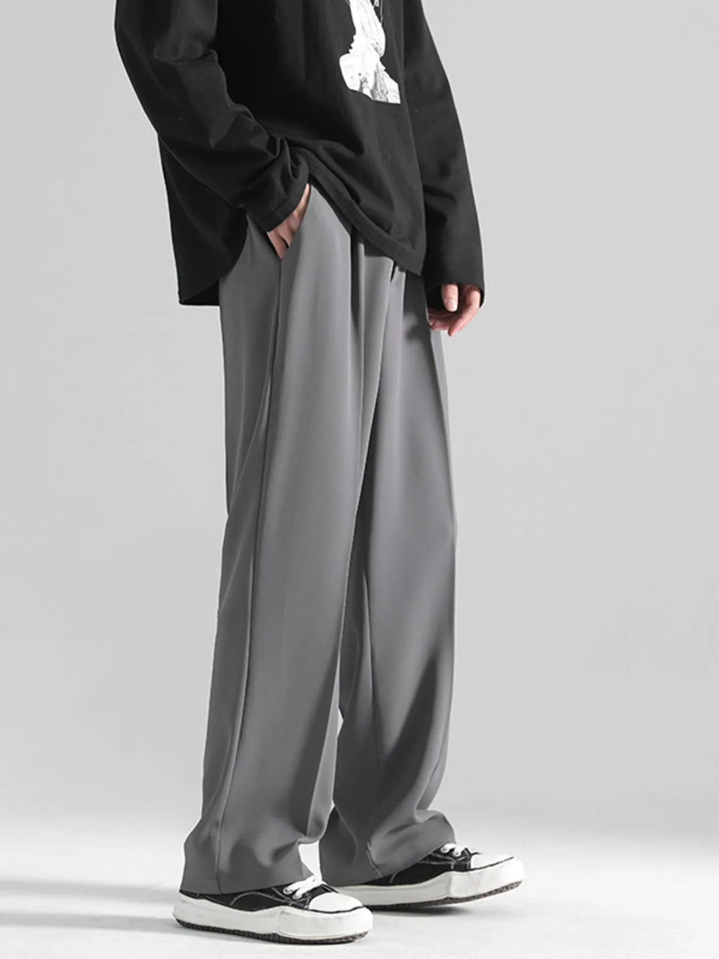 Loose Fit Casual Pants Plus Size in Creamy-White for Men