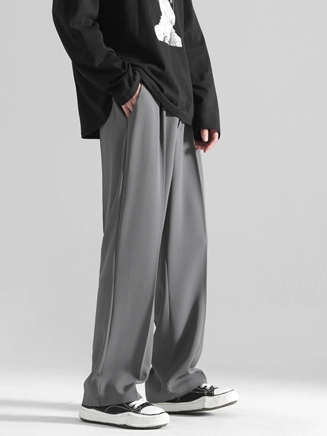 Loose Fit Casual Pants Plus Size in Creamy-White for Men