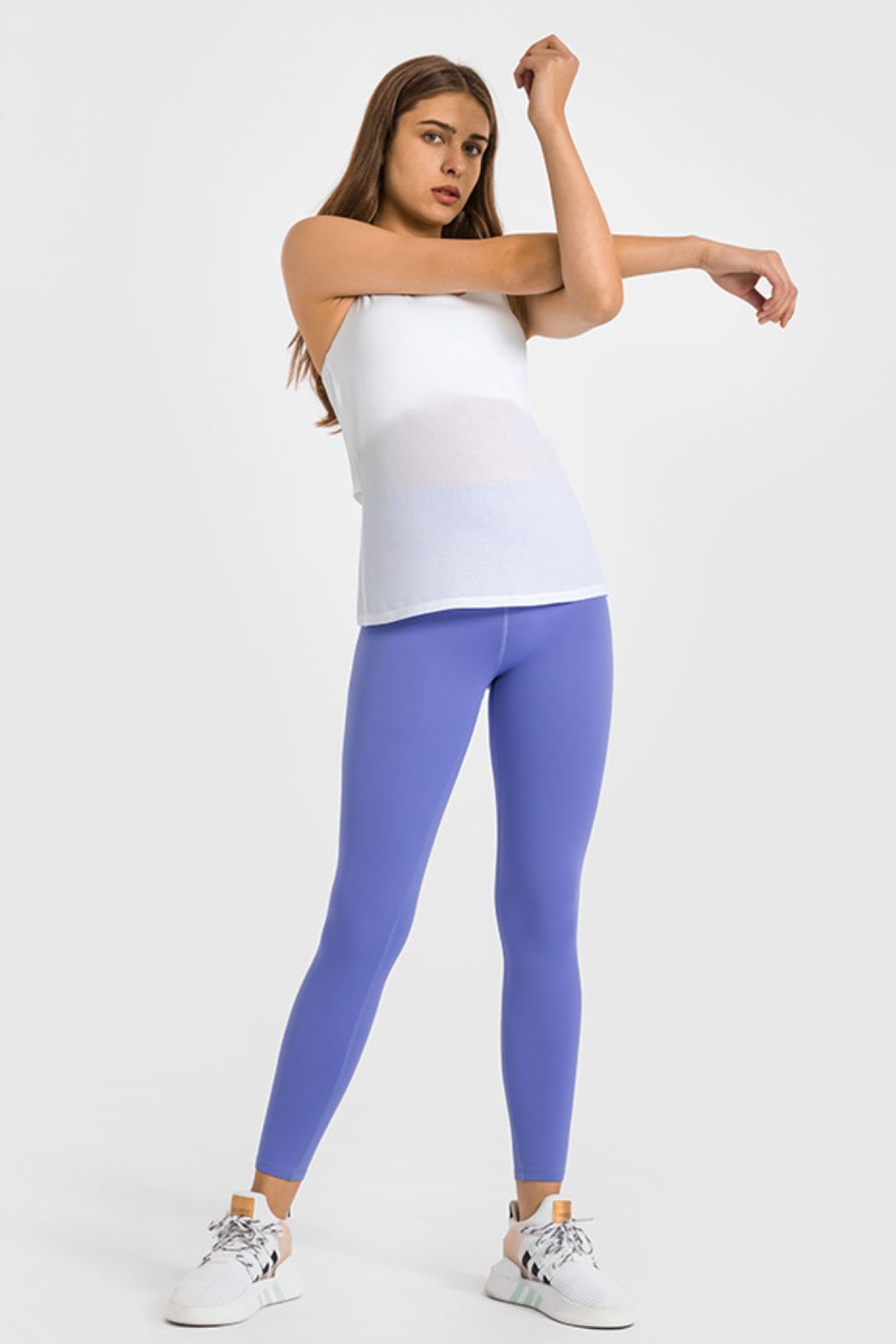 High Waist Ankle-Length Yoga Leggings in Dark Gray for Women