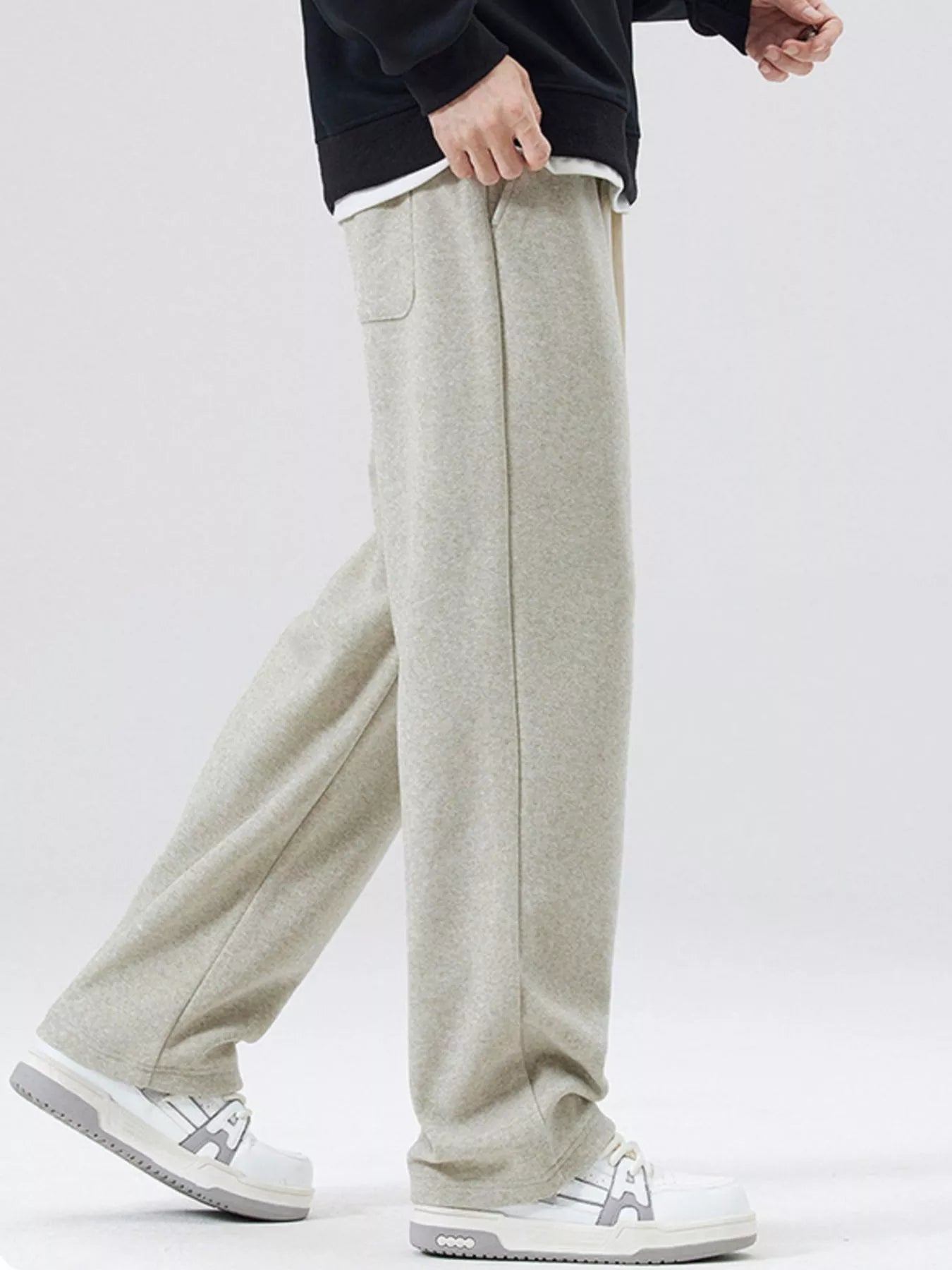 Casual Loose Fit Sweatpants Plus Size in Apricot for Men