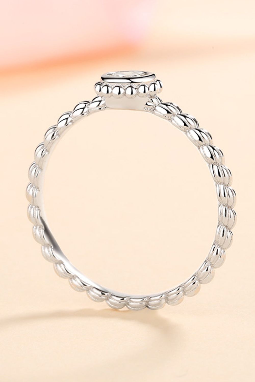 Moissanite Rhodium-Plated Ring in Silver for Women