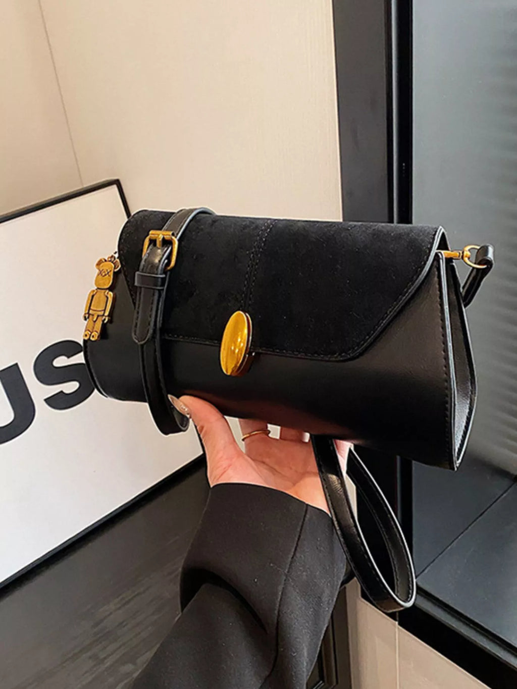 Adjustable Strap Flap Crossbody Bag for Women