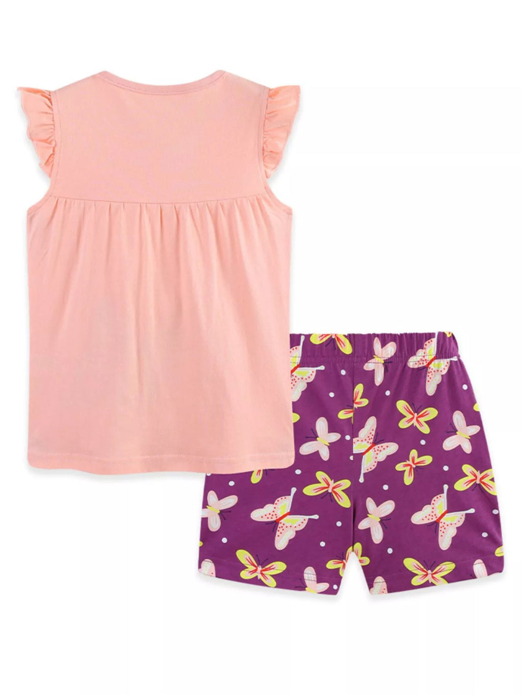 Butterfly Ruffle Sleeve Top & Shorts Set for Girls