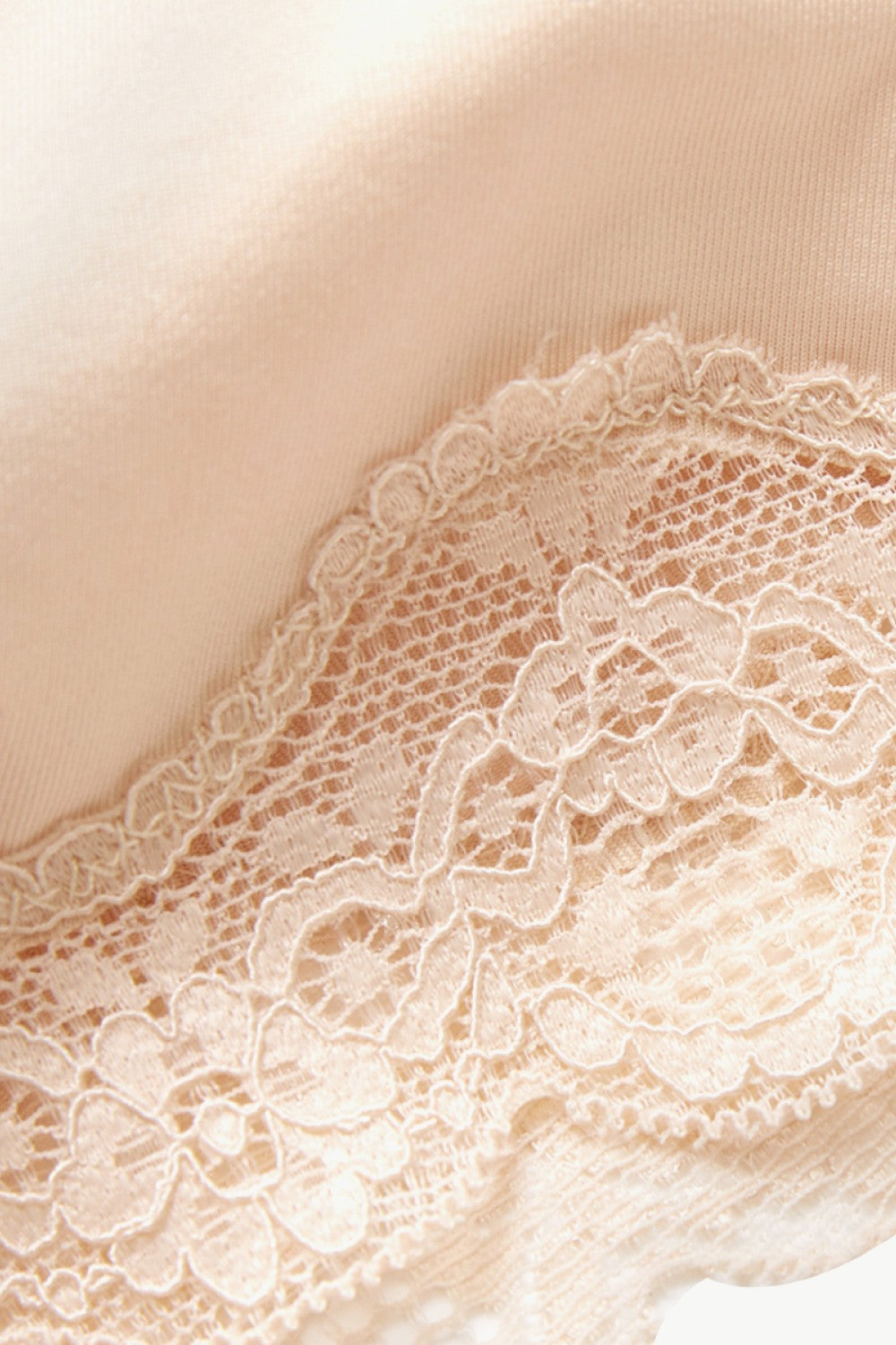 Plus Size Lace Trim Shaping Shorts in Apricot for Women