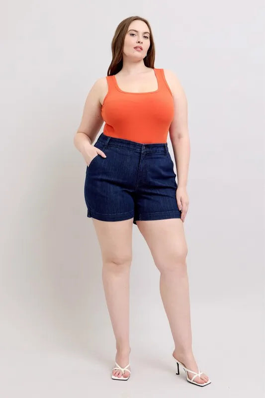High Waist Denim Shorts Plus Size for Women
