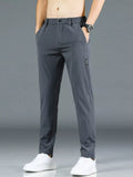 Slim Fit Casual Pants in Dark Gray for Men