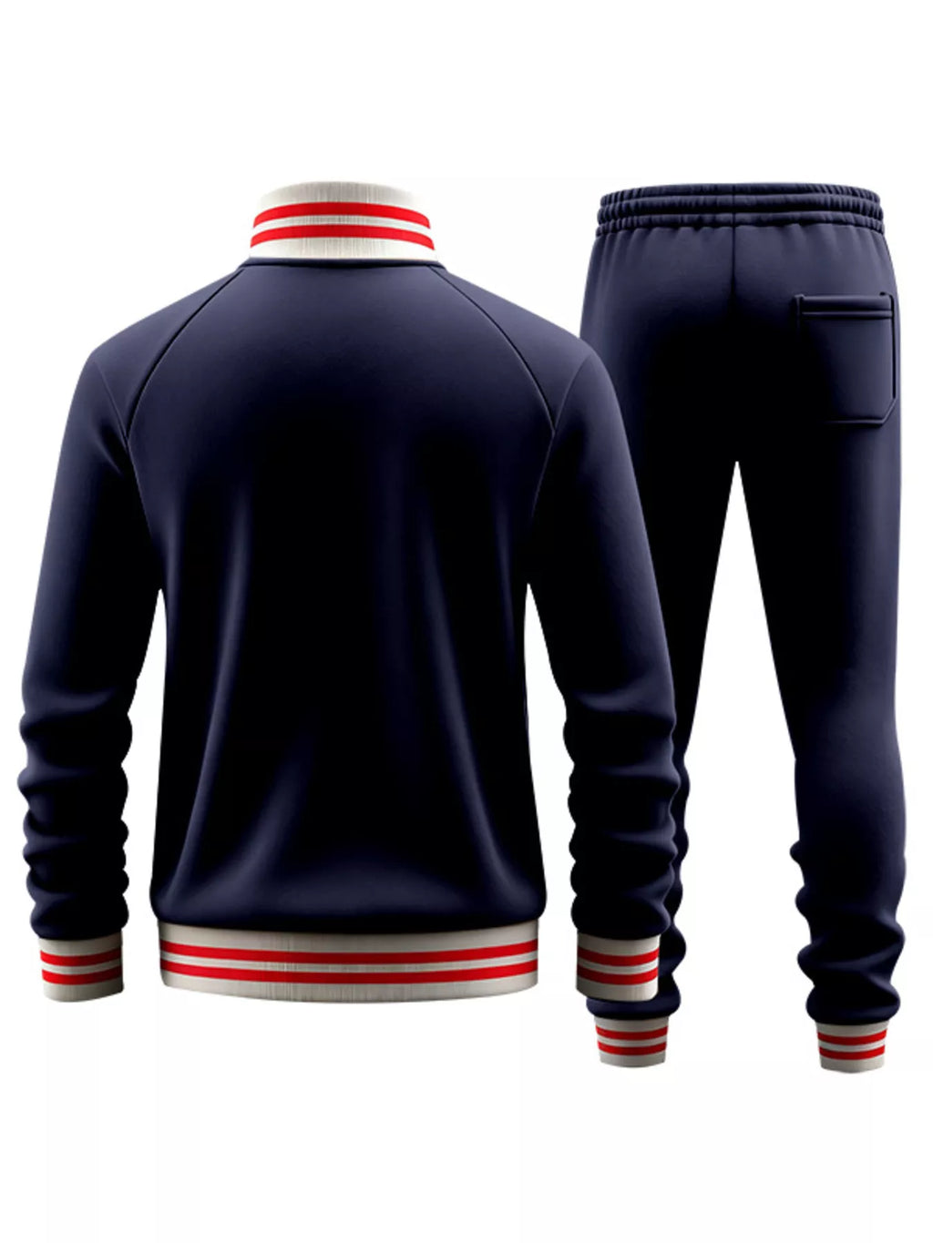 Striped Zip Up Outerwear and Pants Plus Size in Cerulean for Men