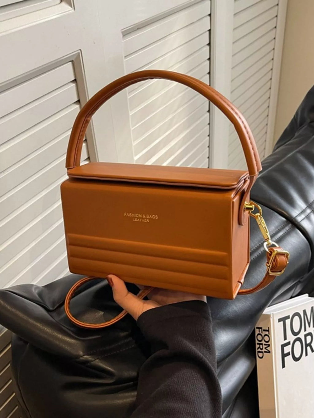 Box-Shaped Crossbody Bag for Women