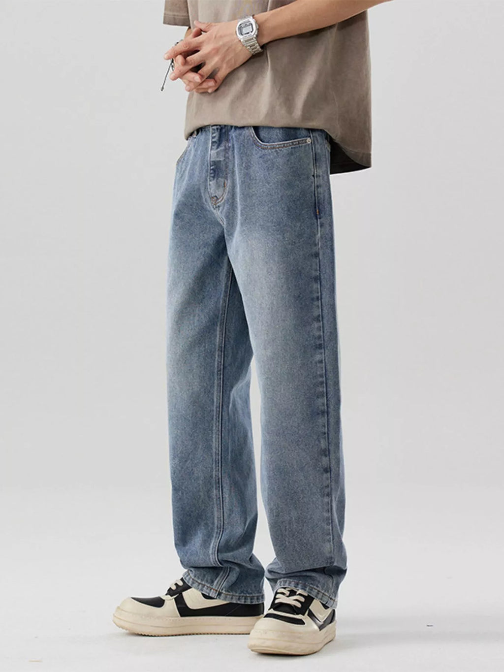 Wide Leg Jeans in Nostalgic Orchid for Men