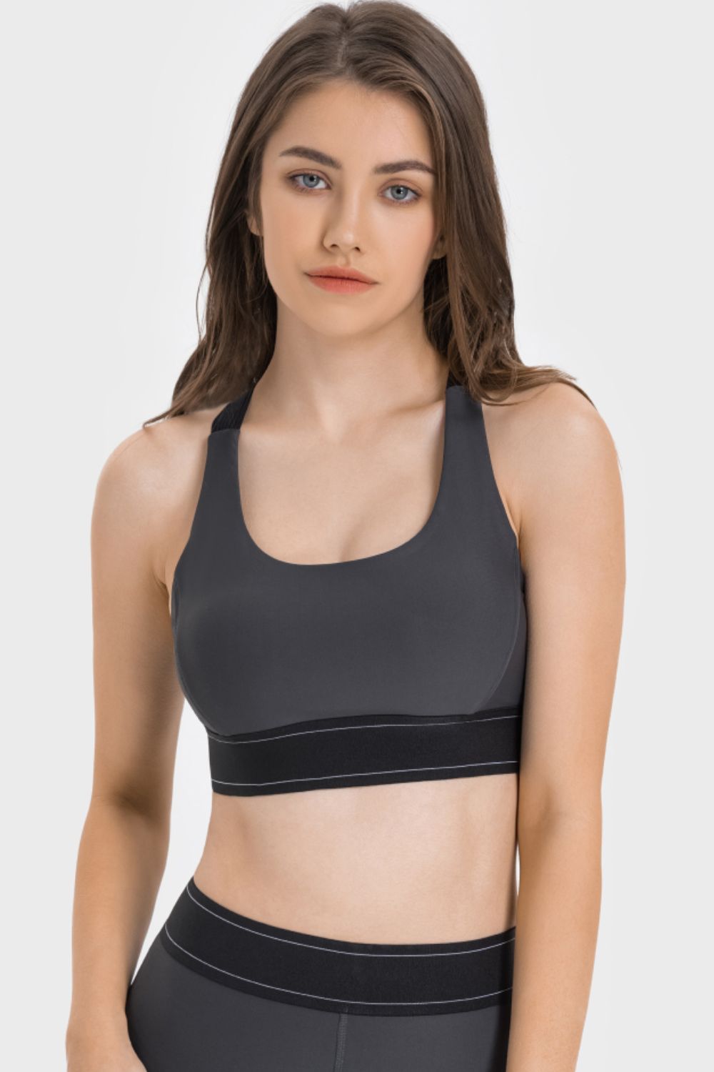 Contrast Sports Bra in Black for Women
