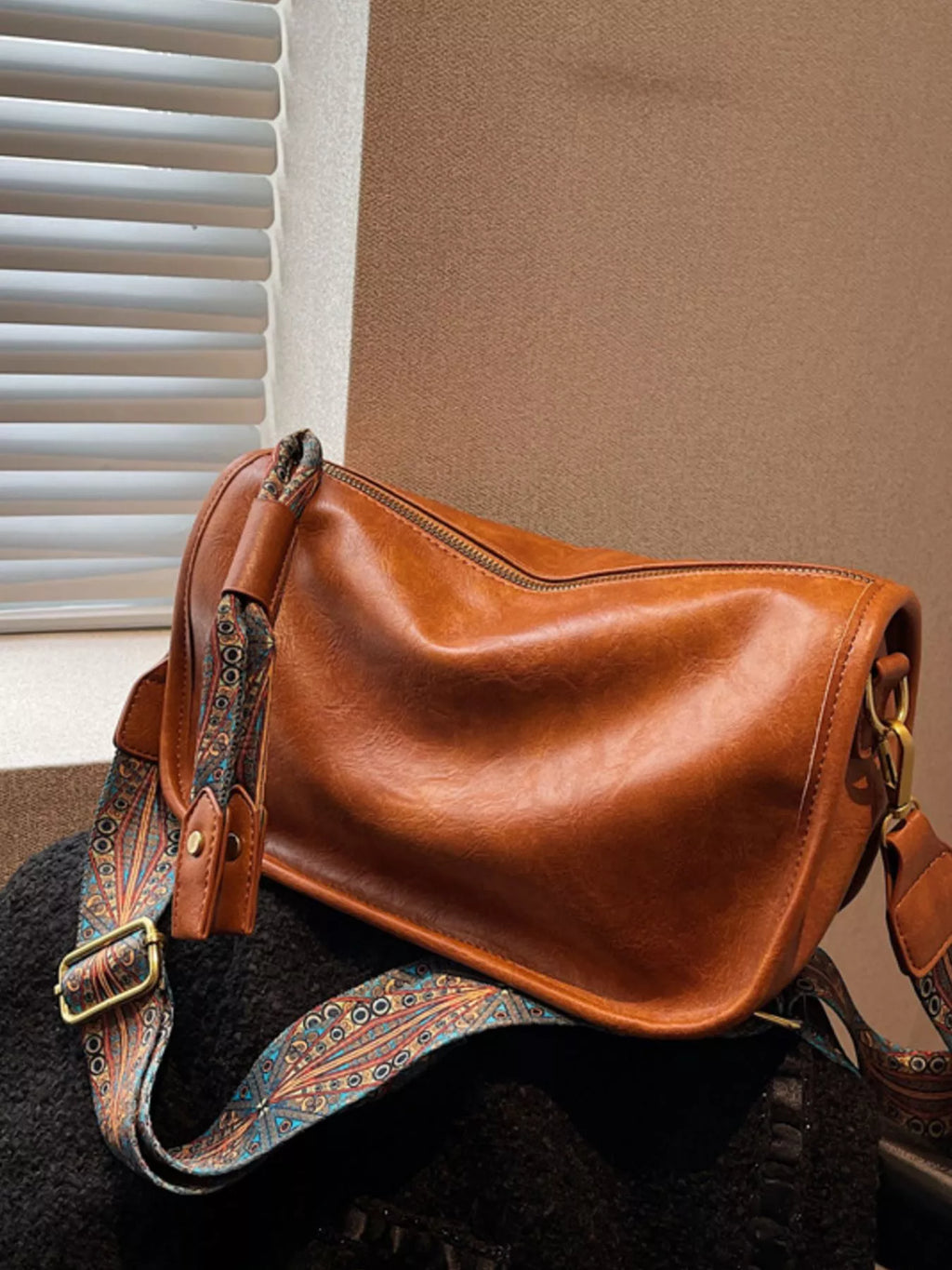 Patterned Strap Crossbody Bag for Women