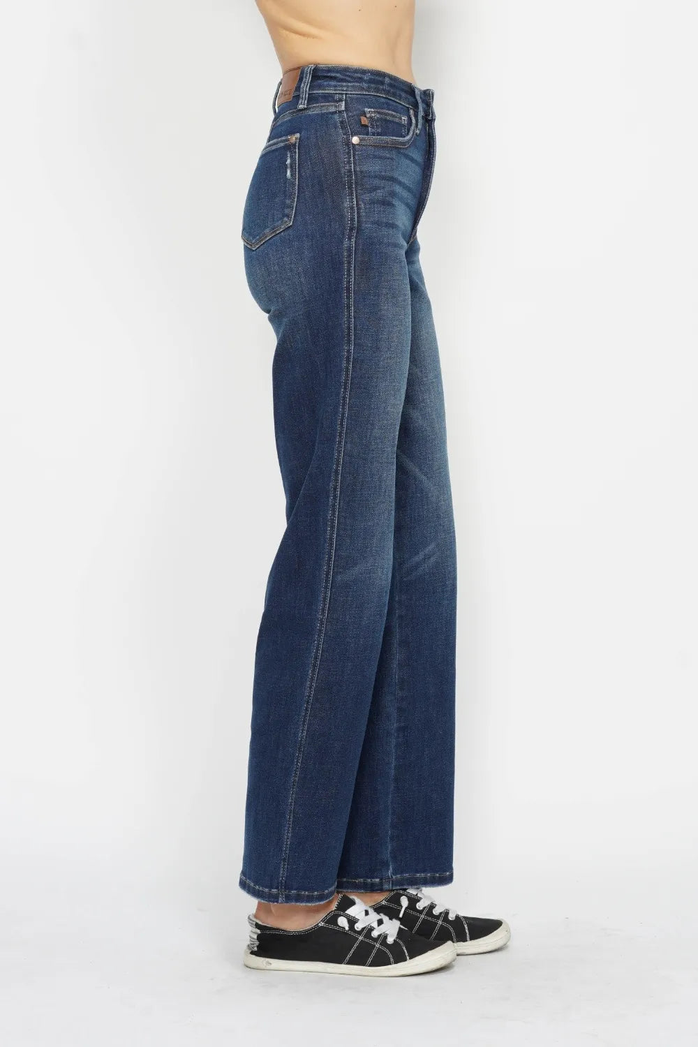 Plus Size High Waist Tummy Control Jeans in Dark for Women