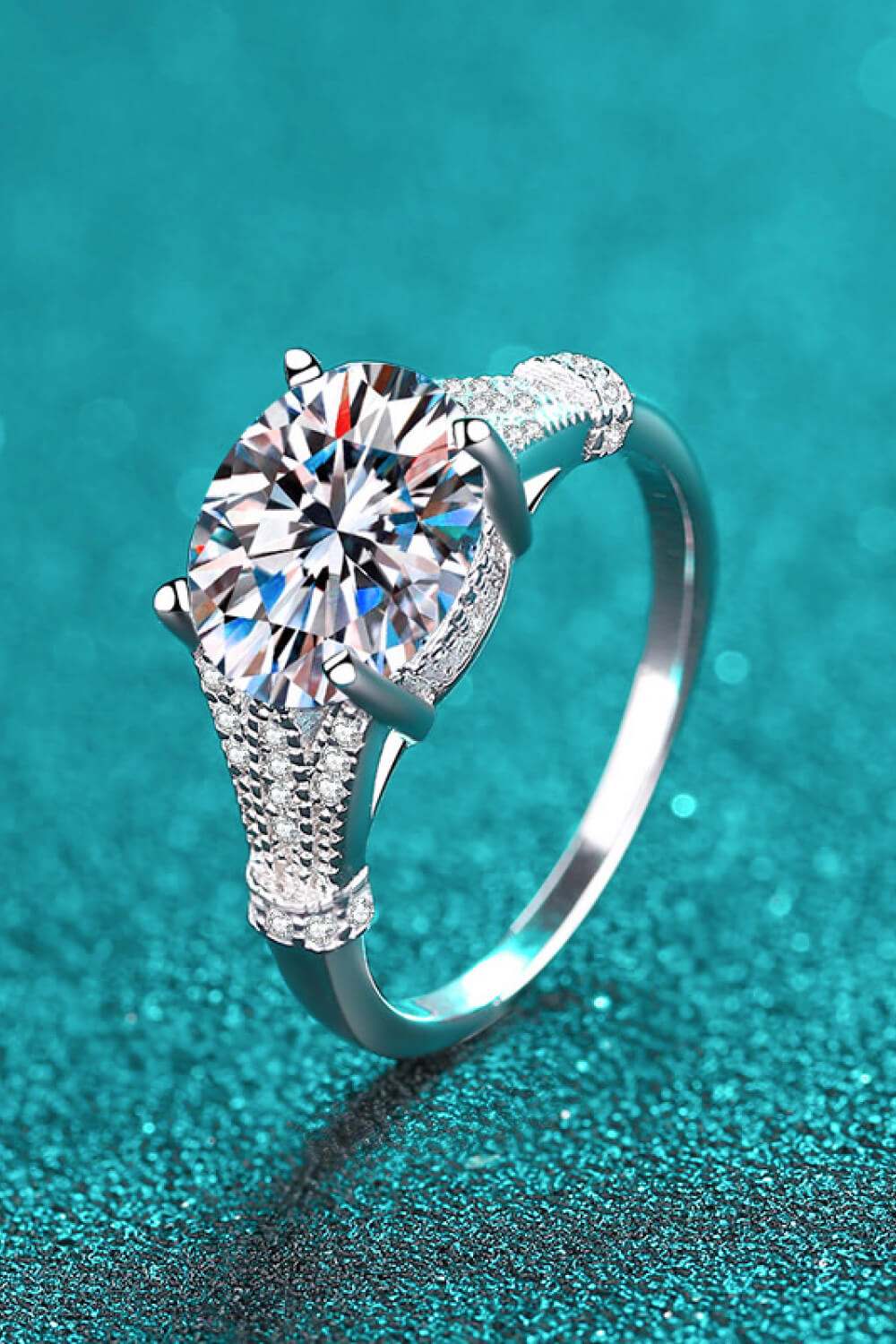 Unpredictable Day 3 Carat Moissanite Ring in Silver for Women