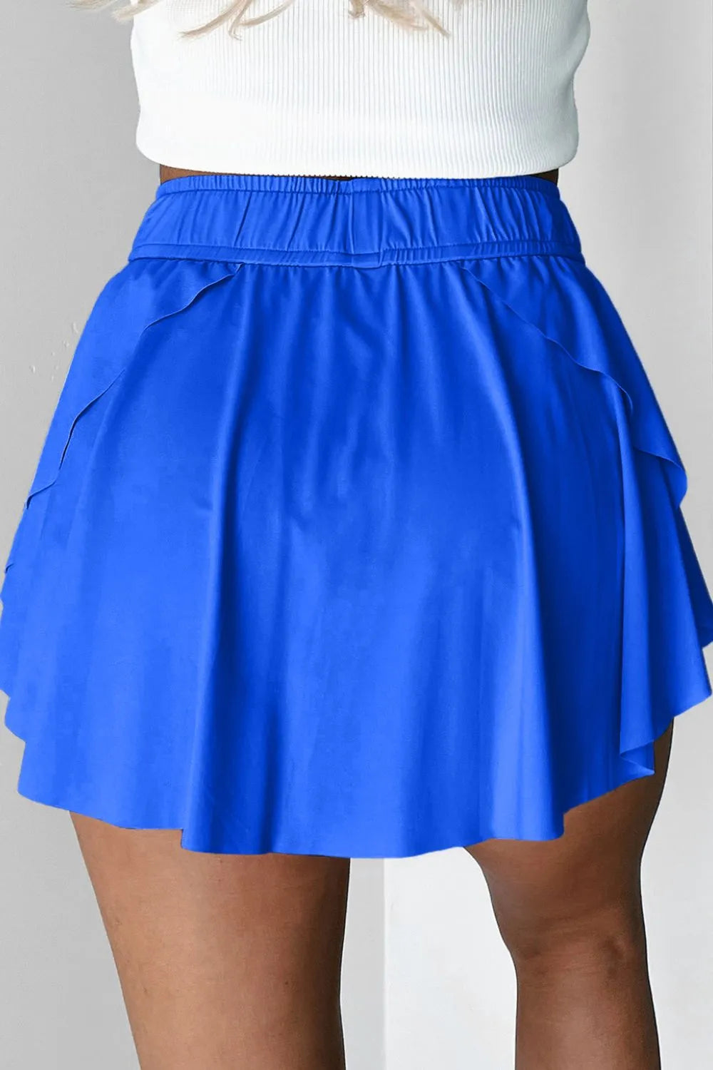 Drawstring Active Skorts in Black for Women