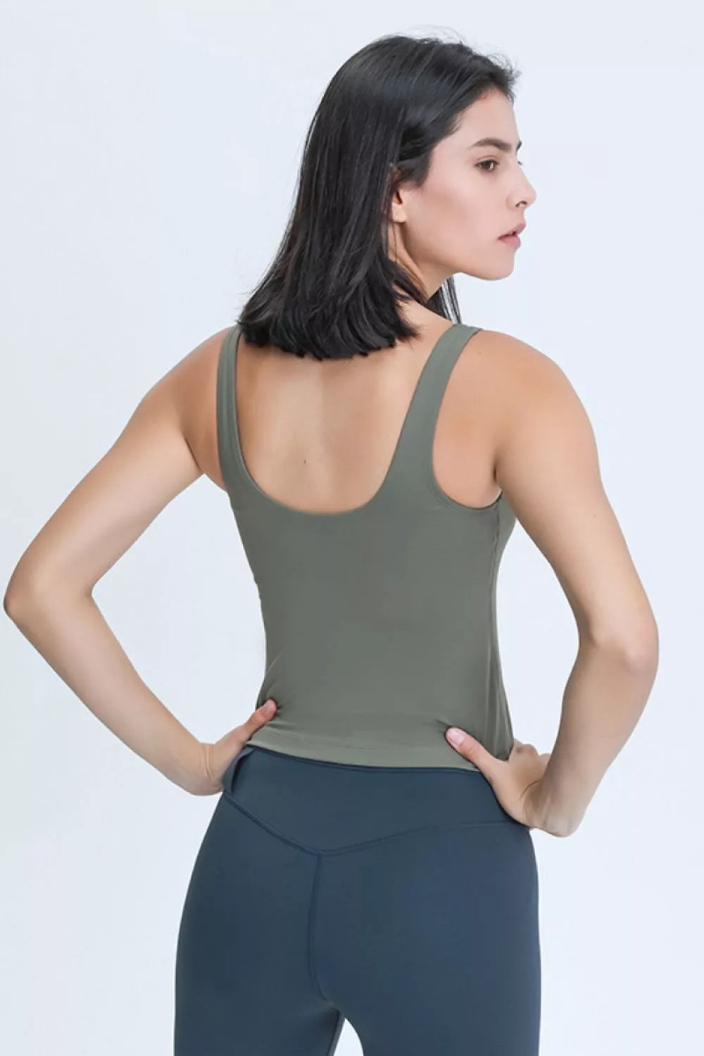V Neck Active Tank in Dark Navy for Women