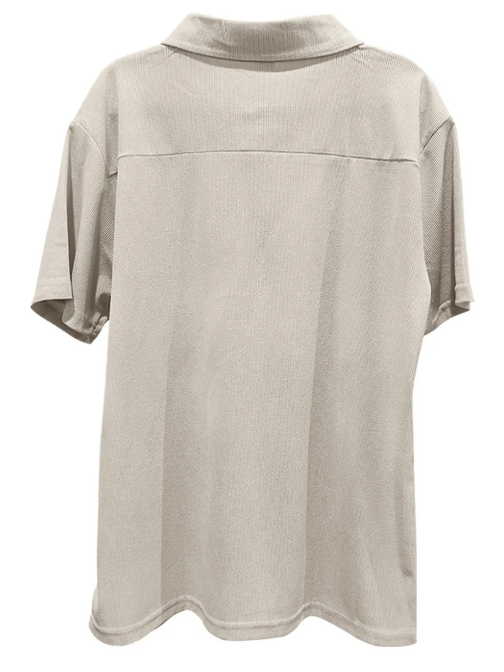 Quarter Zip Short Sleeve Polo and Pants Set Plus Size in White for Men