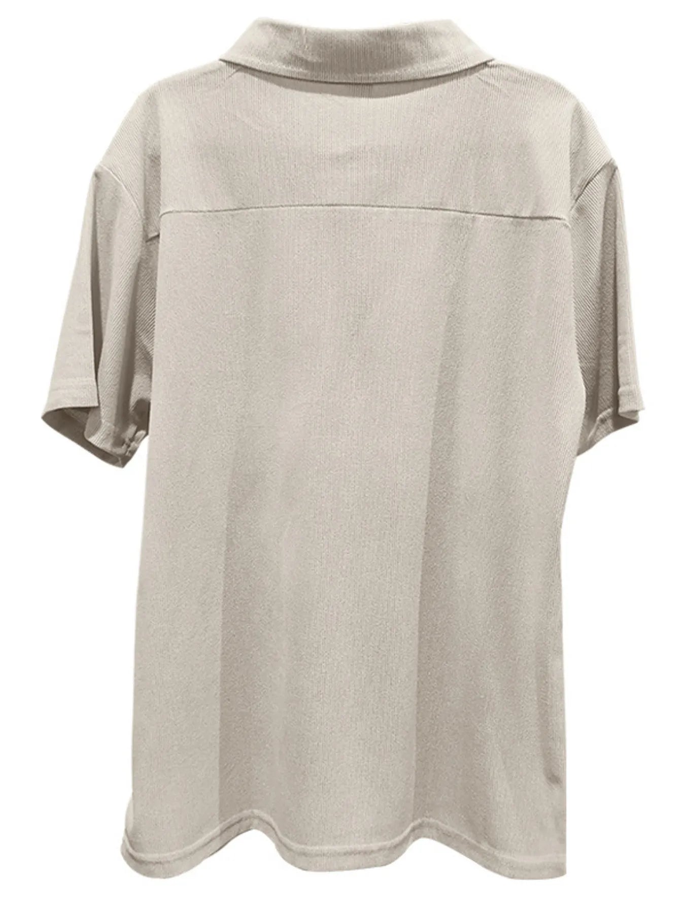 Quarter Zip Short Sleeve Polo and Pants Set Plus Size in White for Men