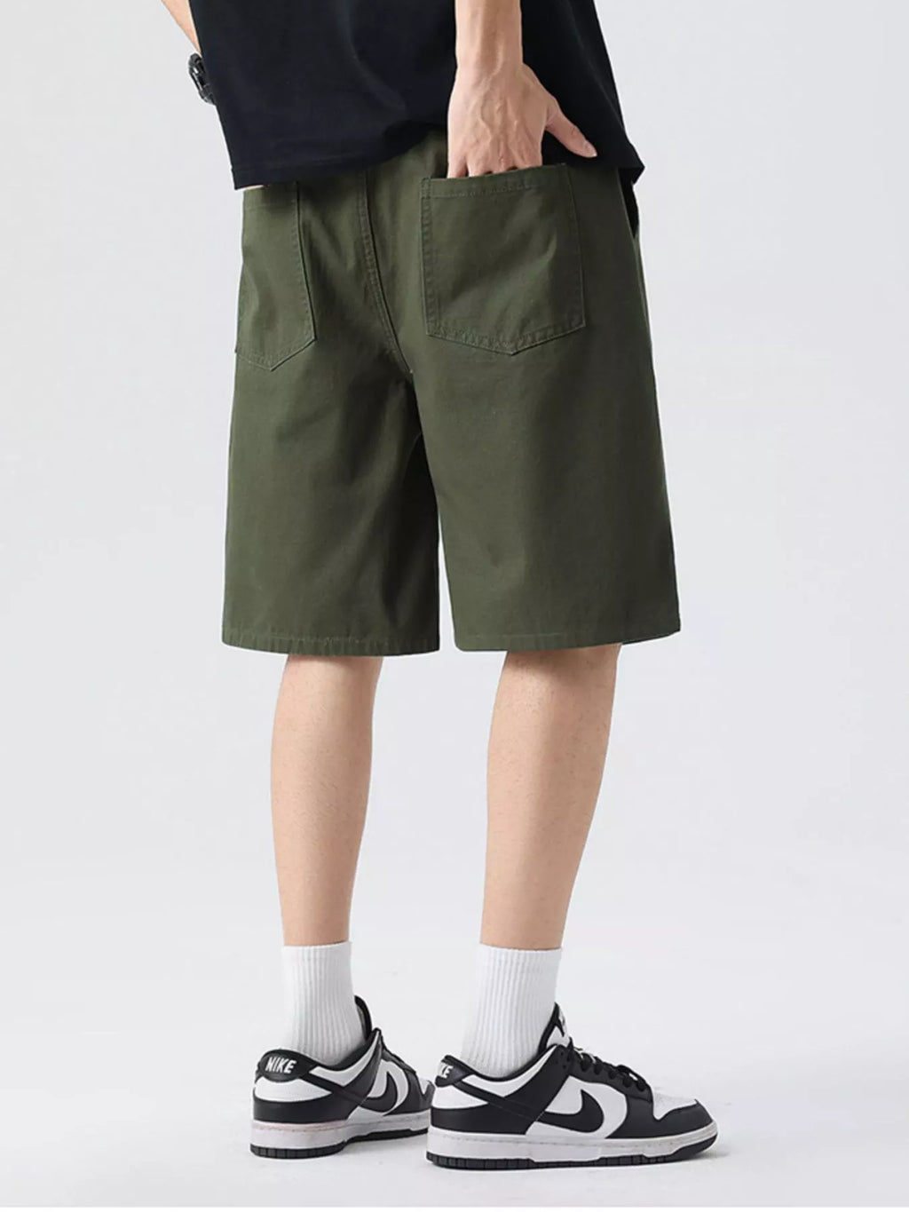 Wide-Leg Shorts Plus Size in Black for Men