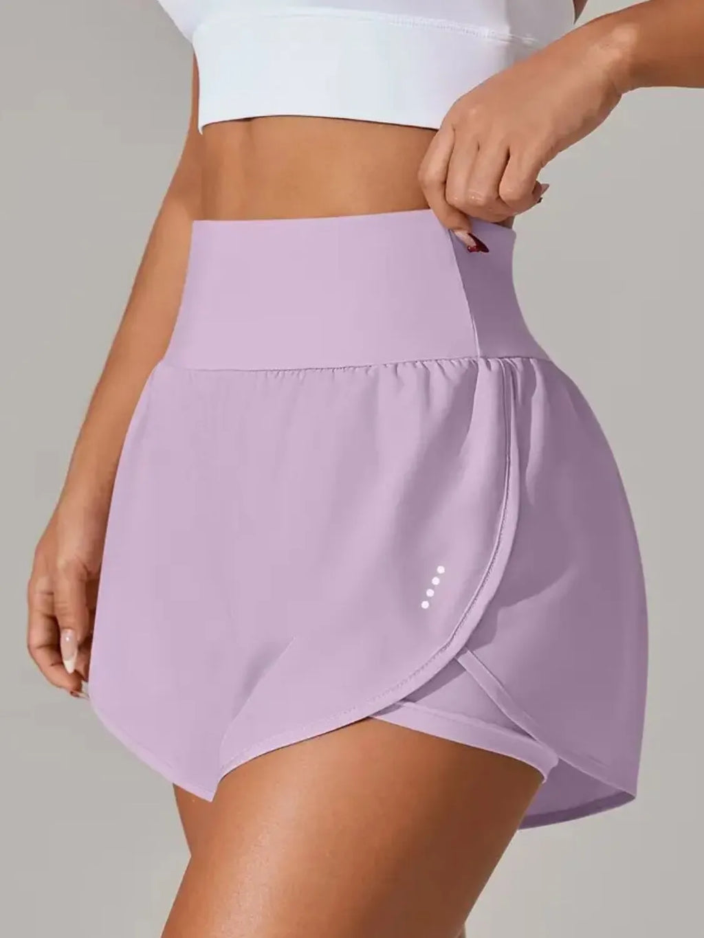 Pocketed High Waist Active Shorts in Orange for Women