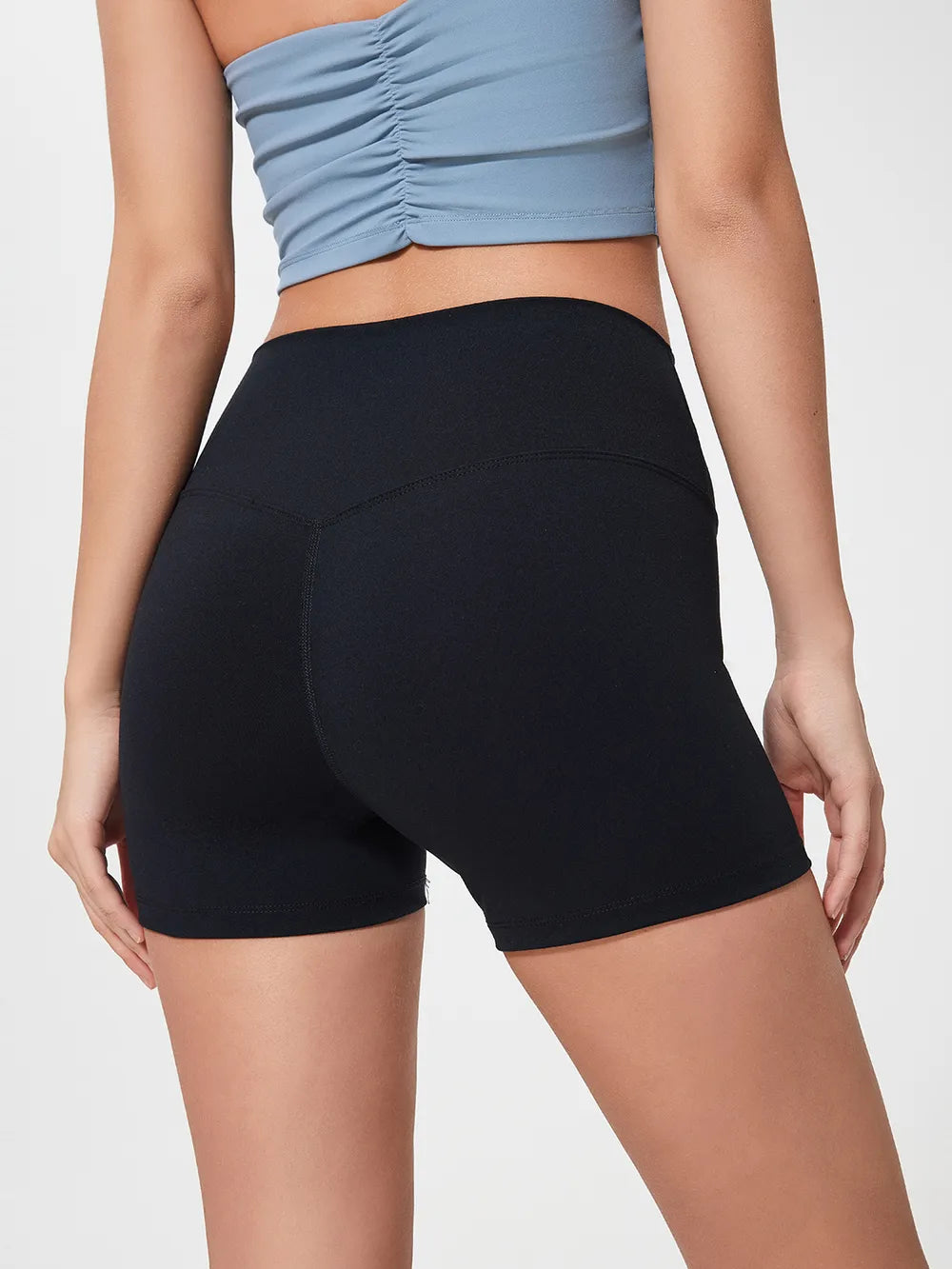 High Waist Active Shorts in Deep Dark Green in Dark Gray for Women