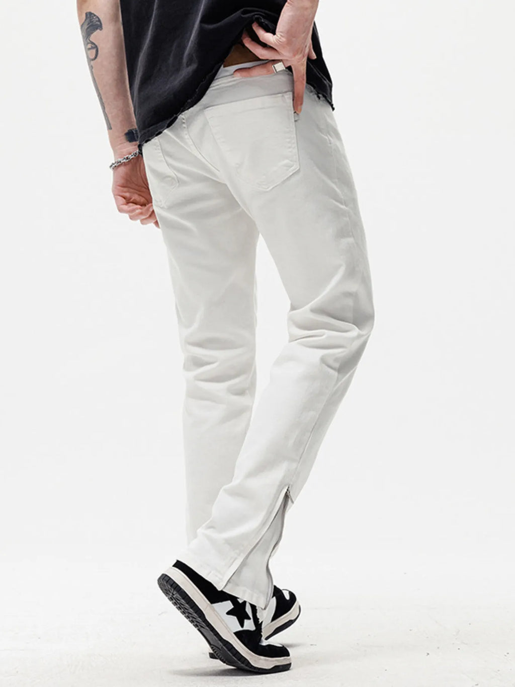 Slim Fit Jeans Plus Size in White for Men