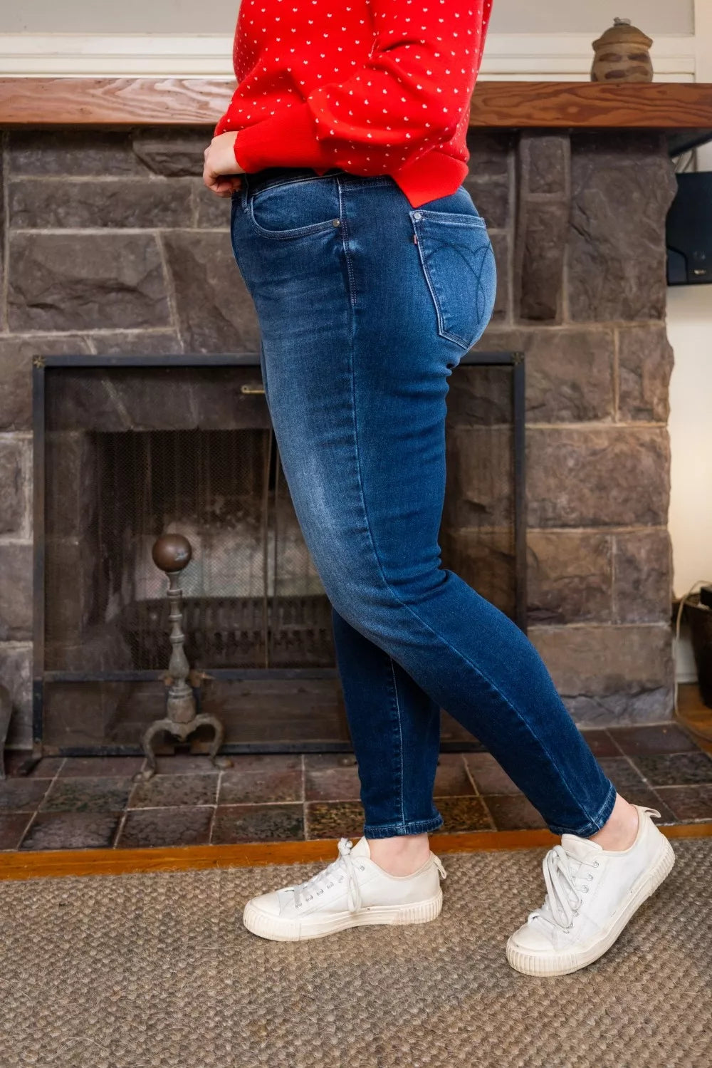 Washed Thermal Skinny Jeans Plus Size for Women