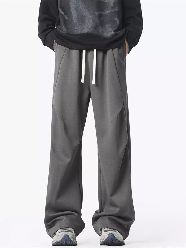 Plus Size Casual Loose-Fit Sweatpants in Flower White for Men