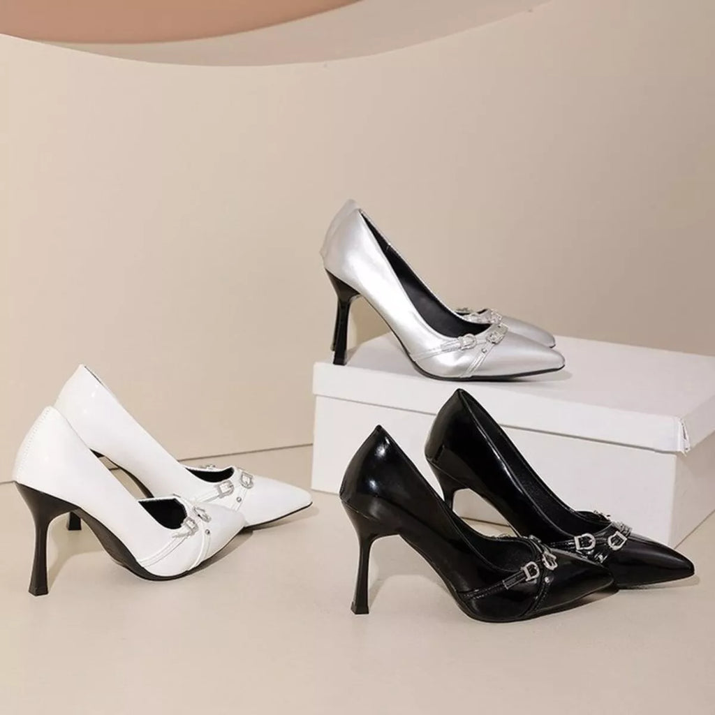 Point Toe High Heels Pumps in Black for Women