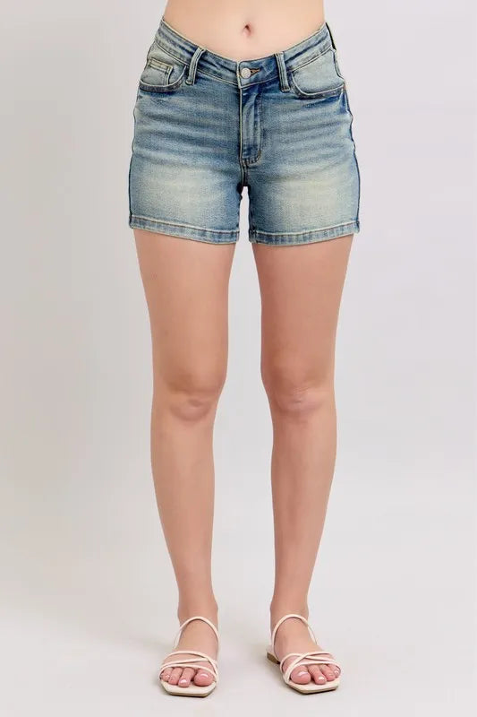 V-Front Vintage Wash Shorts Plus Size in Md for Women