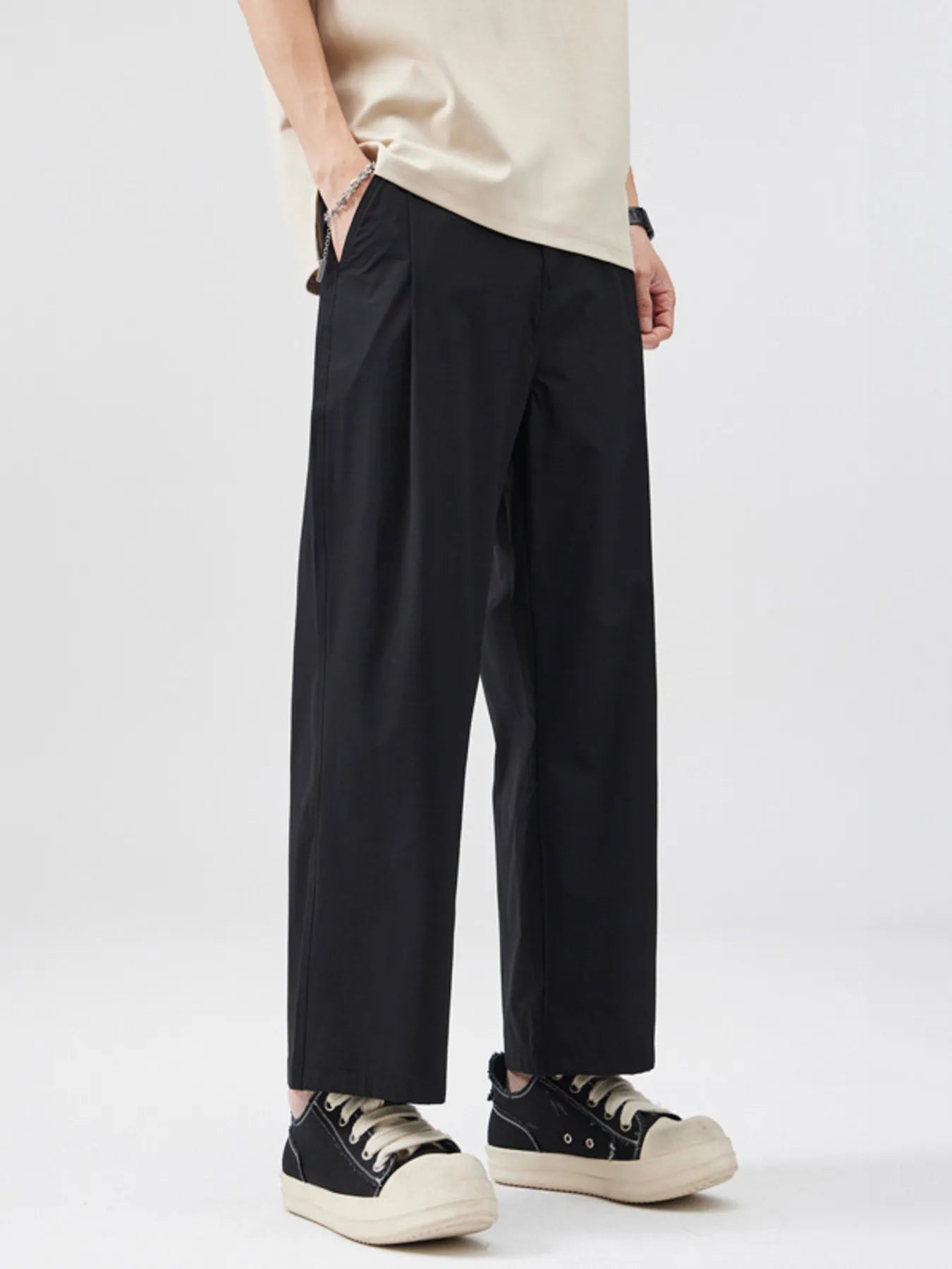 Wide Leg Pants Plus Size in Khaki for Men