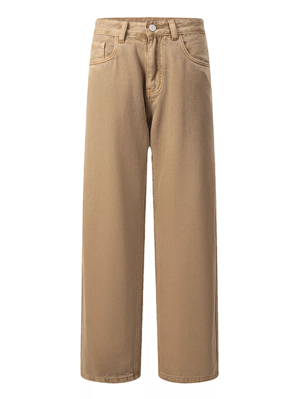 Vintage Wash Wide Leg Jeans in Khaki in Black for Men