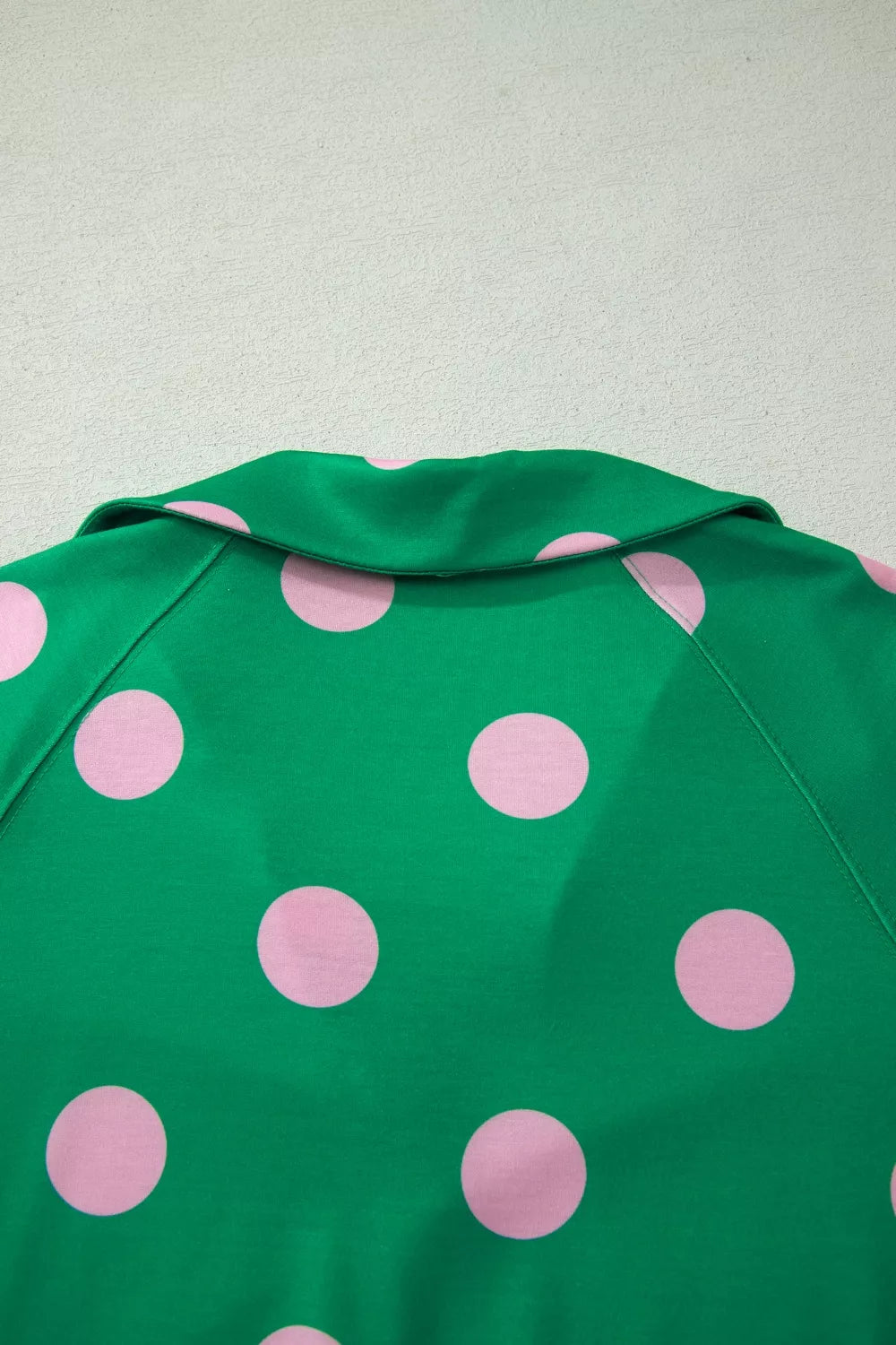 Polka Dot Print V-Neck Tee Shorts Set for Women
