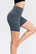 Wide Waistband Sports Shorts in Matcha Green for Women