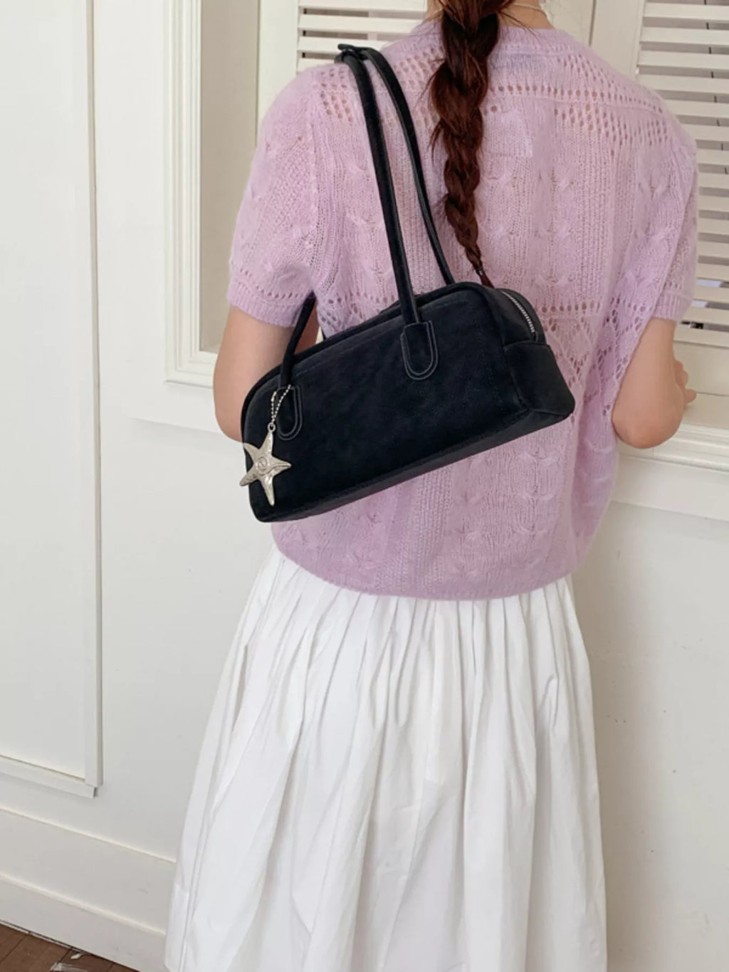 Star Charm Shoulder Bag in White for Women