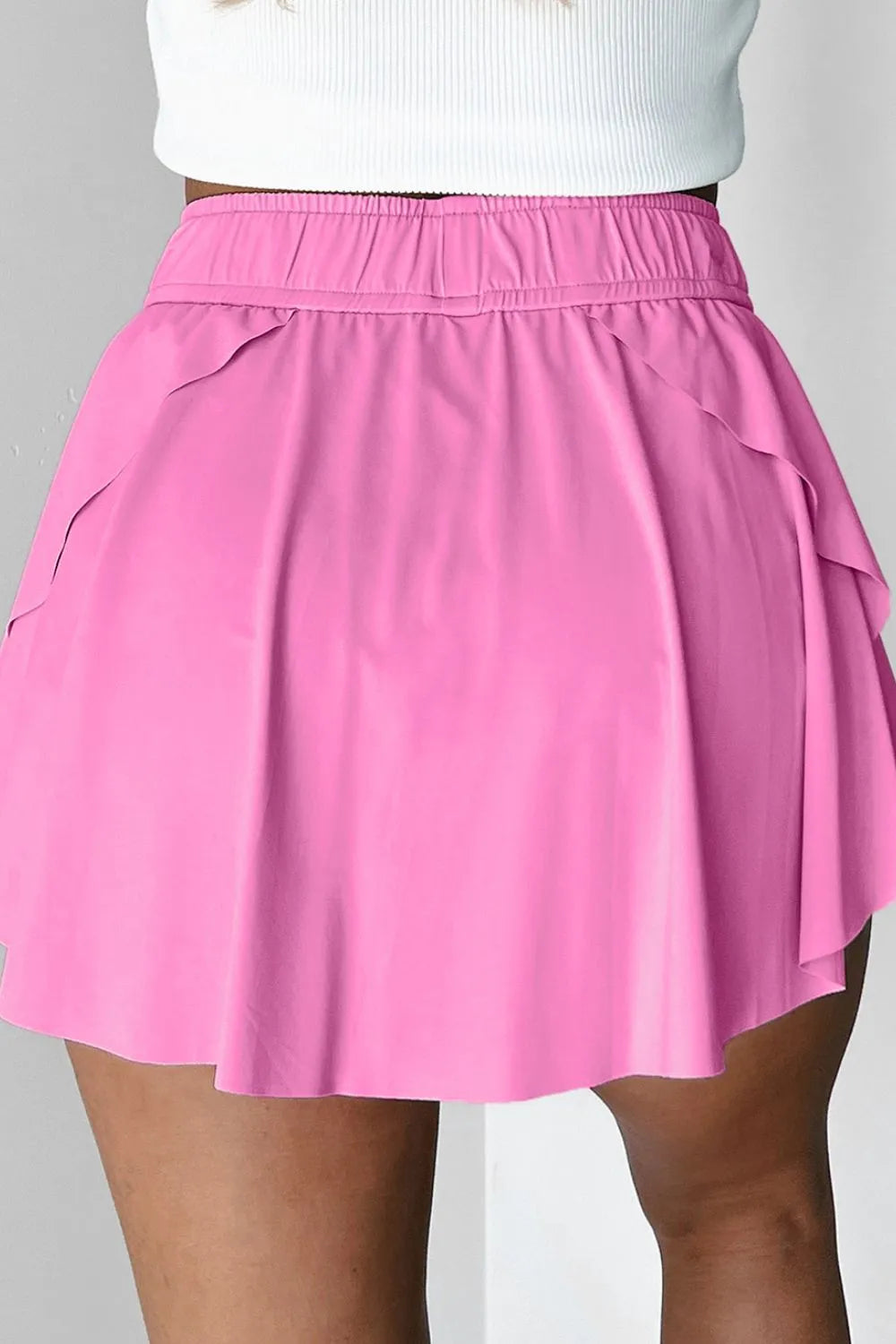 Drawstring High Waist Lined Active Skorts for Women