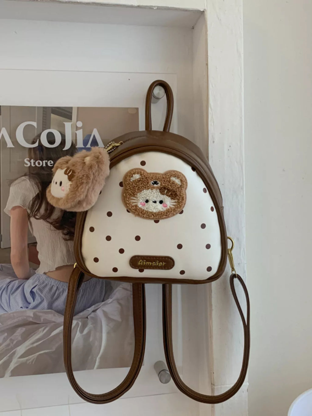 Cartoon Bear Backpack Bag for Women