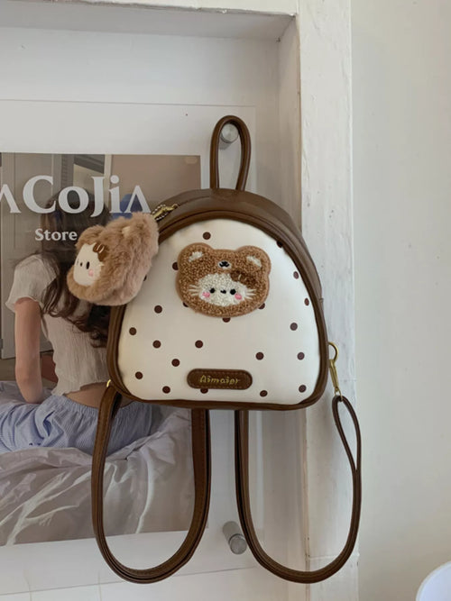 Cartoon Bear Backpack Bag for Women